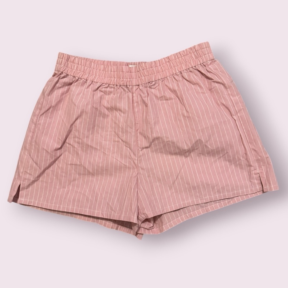 Sunday Best Pink Striped Pull On Shorts Elastic Waist XS